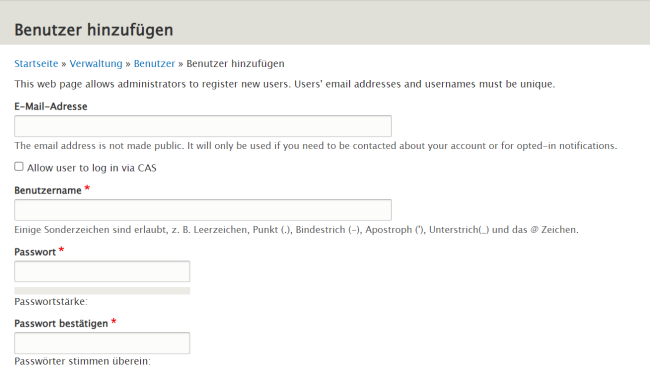 Hier wird gezeigt, was sie in das Formular "Benutzer hinzufügen" eintragen müssen. 